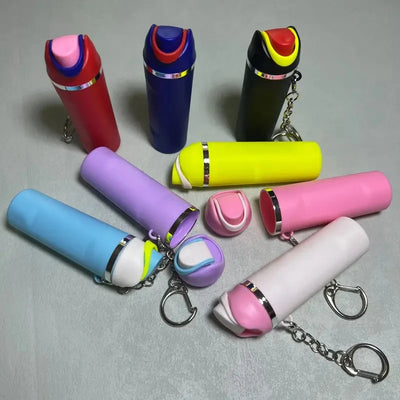 Mini Water Bottle Keychain ， Cute Cup Mini Tumbler Keychain，Applicable To Holder Keyring for Lip Balm, Backpack