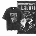 COOLMIND DB Cat Printed Cotton Acid Washed Exclusive Graphic Unisex T Shirt Cool Streetwear Men Tshirts Big Size Tee for Men