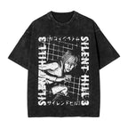 Washed T Shirts Horror Silent Hill Heavens Night Hip Hop T-Shirt Street  Streetwear Short Sleeve Printed Tops Tees Men Women