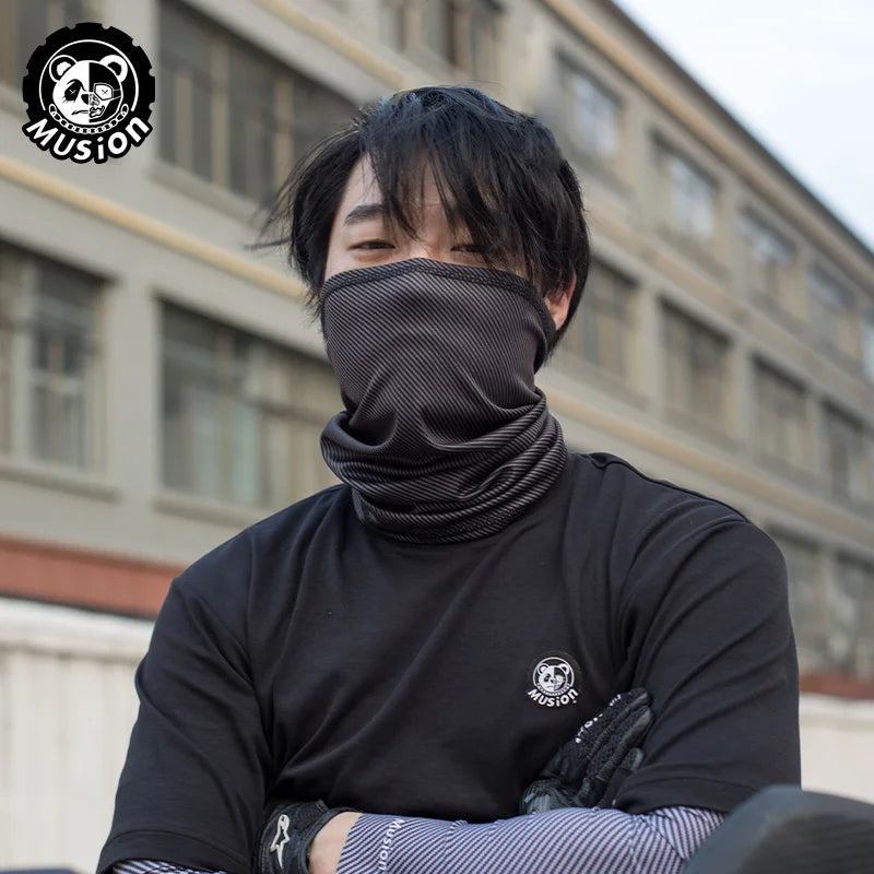 Musion Breathable Motorcycle Mask Quick Dry Mesh Bandana Head Scarf Men M Cool Fabric Sun Protection Rider for Cycling