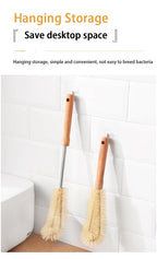 Kitchen Cleaning Tools Drink Bottles Glass Scrubbers Cleaning Brush Wooden Bottle Cleaning Brush with Long Handle