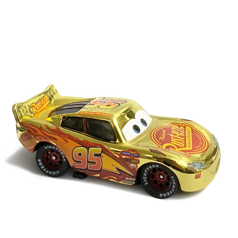 Disney Pixar Cars Piston Cup Racer Lightning McQueen Plated Version Magenta Color Alloy Diecast Model Toy Cars Children's Gift