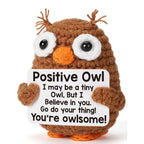 Positive Energy Duck Doll Hug Pocket Mini Handmade Plush Wool Knitting Dolls Funny Emotional Support Crochet Gift for Birthday