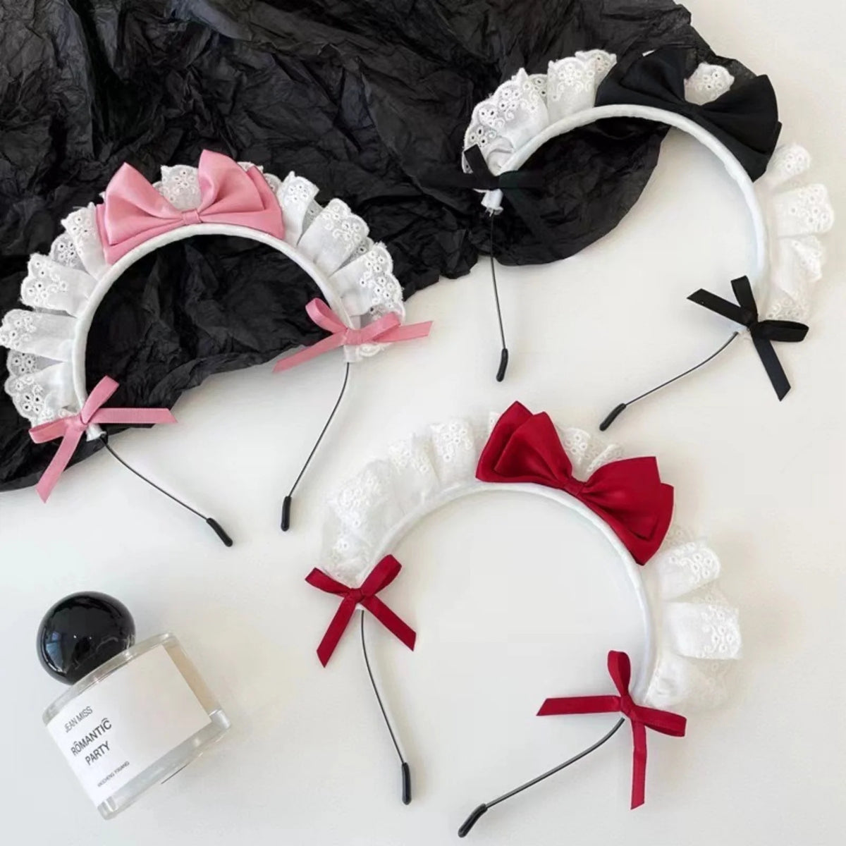 1PC　Maid Lace Bow Headband, Cute Cosplay Hair Accessory for Halloween, Costume Party & Dress - Up