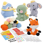 KRABALL Crochet Animal Kit for Beginners With Video Tutorial Cotton Knitting Yarn Thread Needles Hook Knit Tool Set DIY Craft