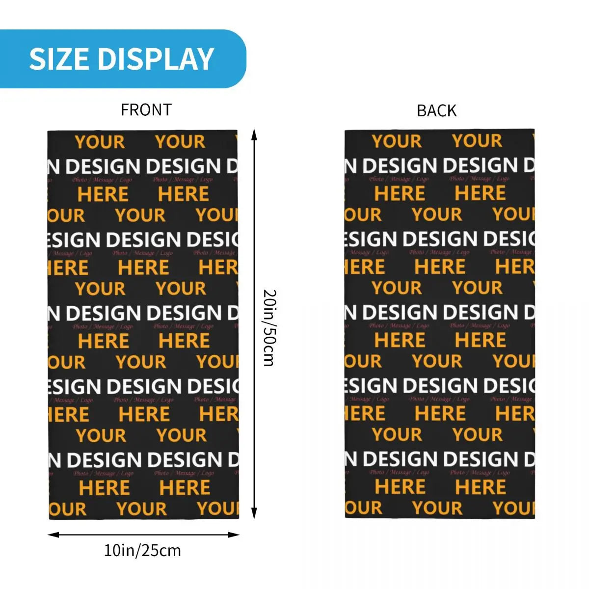 Custom Your Design Here Bandana Neck Gaiter Face Scarf Cover Personalized Customized Logo Printed Headband Tube Balaclava