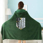 Attack on Titan Blanket Cloak Shingeki No Kyojin Survey Corps Cloak Cape Flannel Cosplay Costume Hoodie