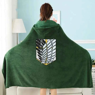 Attack on Titan Blanket Cloak Shingeki No Kyojin Survey Corps Cloak Cape Flannel Cosplay Costume Hoodie
