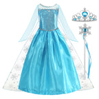 Frozen Elsa Anna Princess Girl Vestidos Costume Kid Dress Disney Snow Queen Halloween Cosplay Birthday Party Dress Up 2-10 Years