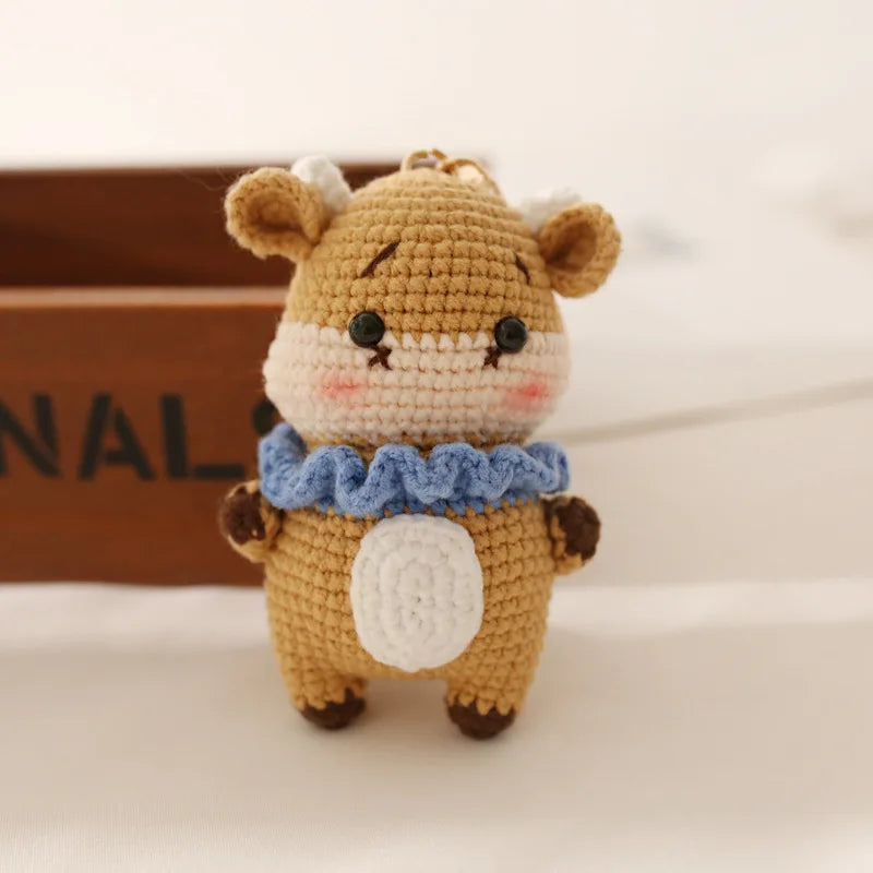 Cute Rabbit Crochet Keychain Handmade Bunny Bag Charm