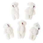 5PCS Plush Stuffed Bear Ornament Lovely Plush for Key Chain Bag Decor Handbag Accessories for Key Ring Girl Gift Women F