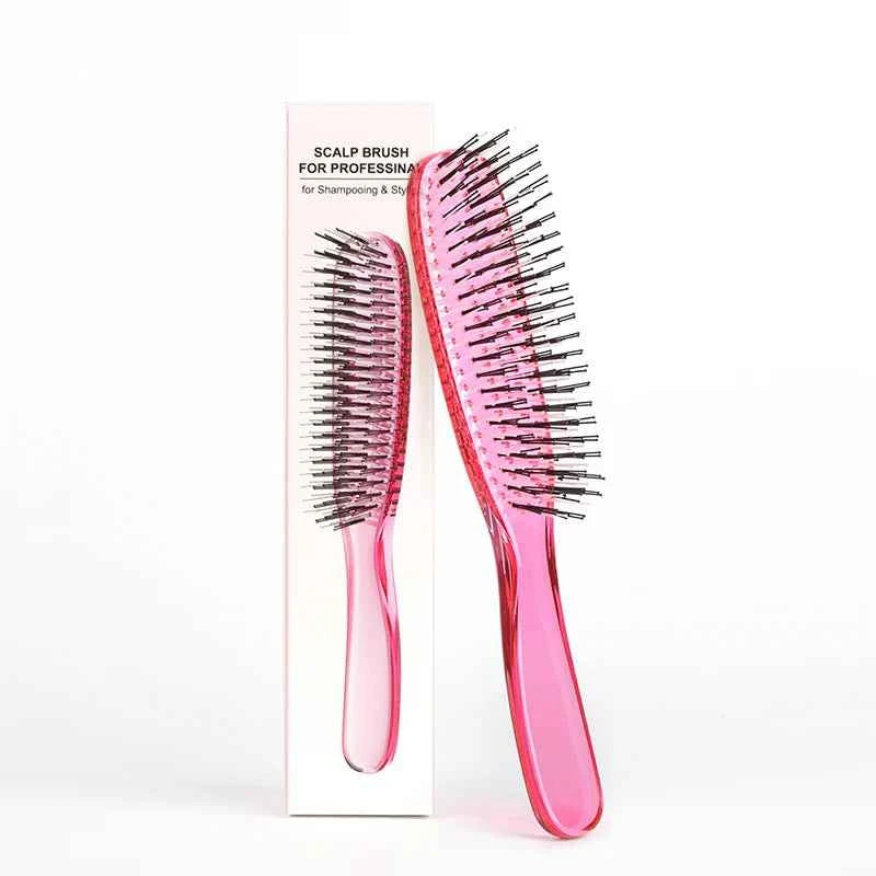 Japanese Premium Head Massager Scalp Brush Hair Massager Shampoo Brush Wet Plastic Detangling Brush Hair Cleaning Comb Rose Gold