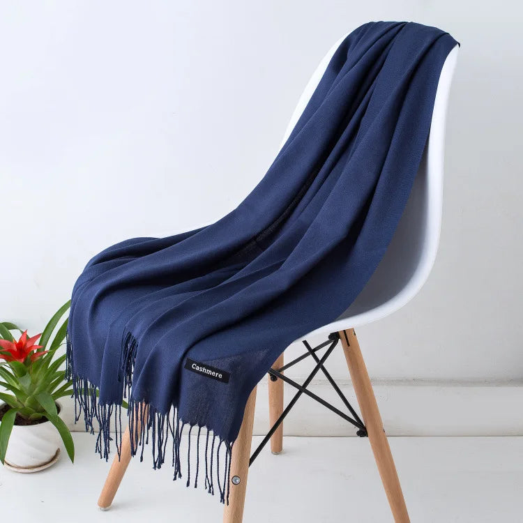 Women's Pashmina Scarf Shawls Soft Cashmere feeling Headscarf Travel Office Winter  Warm Hijabs Solid Lady Wraps Female Bandana