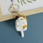Cute Crochet Kitten Keychain Smiling Cat Bag Charm