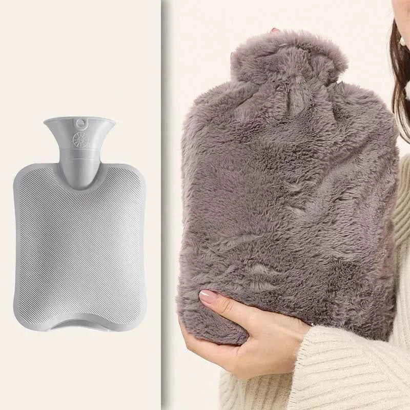 2025Hot Water Bottle with Cover, 2L Hot Water Bag for Bed Warm Neck Shoulder Pain Hand Feet Warmer Menstrual Cramps Hot Compress