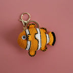 Funny Shrimp Crochet Keychain Cute Ocean Bag Charm