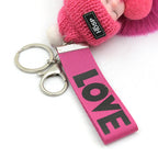 Sleeping Baby Pompom Plush Keychain Cute Fluffy Bag Charm