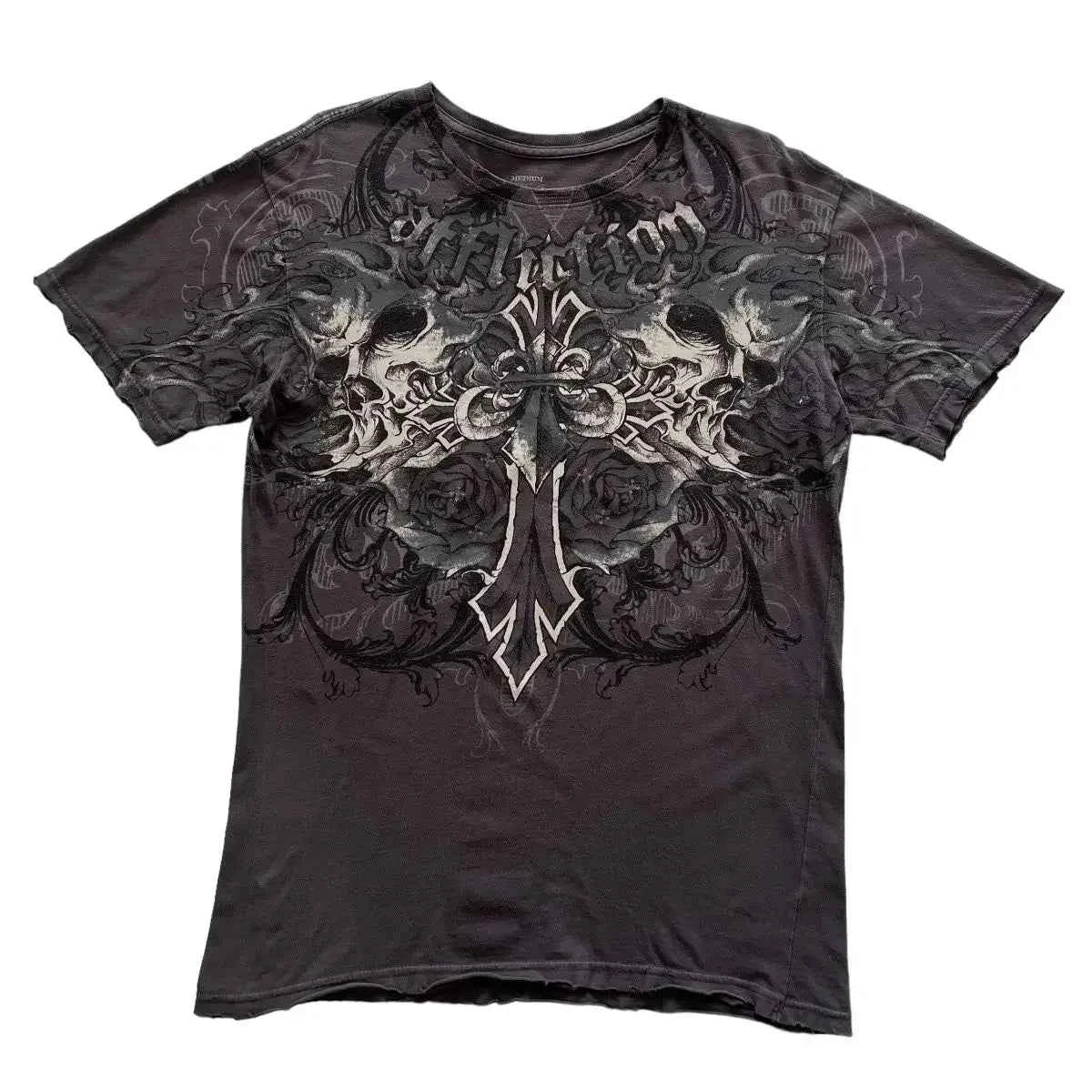 2000s American New Retro Casual Hip-Hop Gothic Print Women Clothing  Fashion T shirt Street Short Sleeved Men And Women Y2K Tops