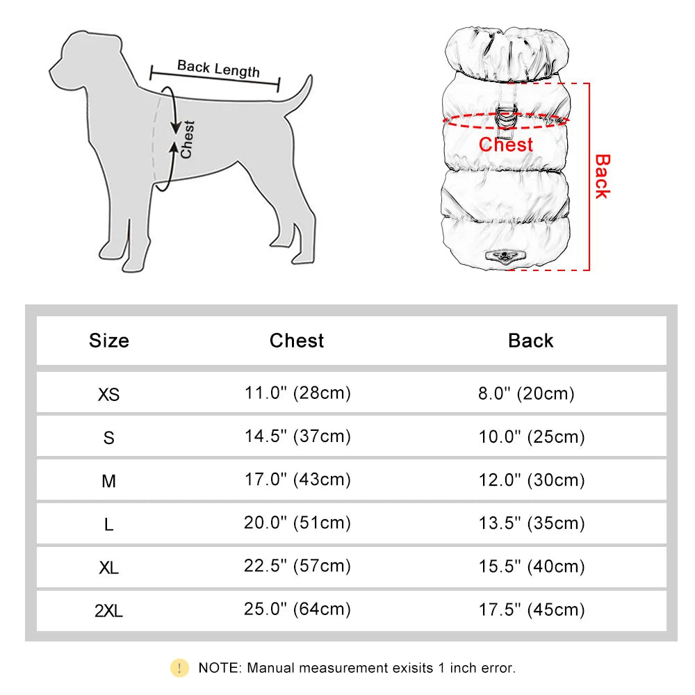 Soft Warm Dog Coat – Winter Padded Jacket for Small & Medium Dogs