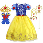 Girls Princess Dress Kids Disney Cosplay Cinderella Snow White Aurora Rapunzel Halloween Costume Children Birthday Party Dresses