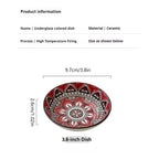 6/10 Pieces of Ceramic Condiment Dishes, Bohemian Plates, Sauce Dishes, Household Soy Sauce Vinegar Spice Dishes, Suitable for Home Kitchens, Restaurants, Sushi Bars, Parties, Hot Pot, Picnics, Camping, Barbecues, Cold