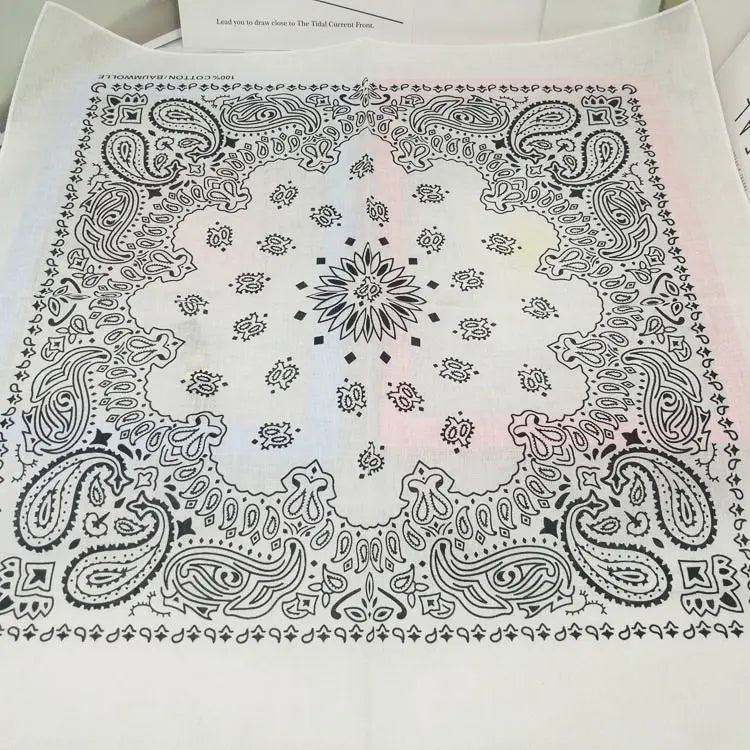 New Fashion Hip Hop 100% Cotton Bandana Square Scarf Gradient Color Paisley Headband Printed For Women/Men/Boys/Girls