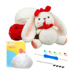KRABALL Crochet Animal Kit for Beginners With Video Tutorial Cotton Knitting Yarn Thread Needles Hook Knit Tool Set DIY Craft