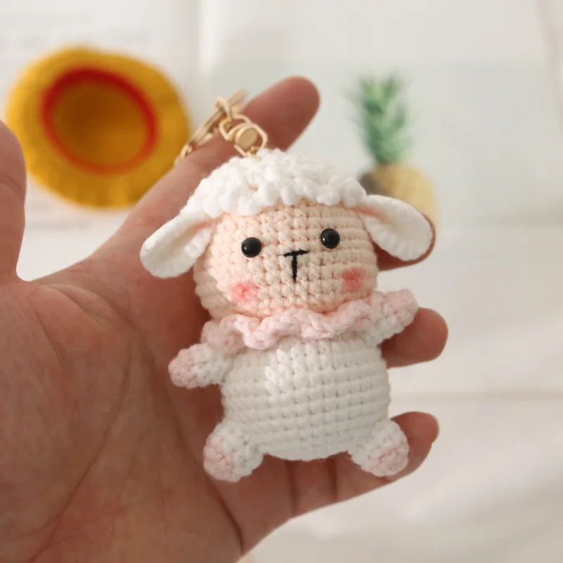Cute Crochet Animal Doll Keychain Sheep Puppy Bag Charm