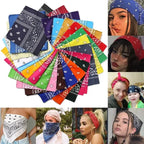 1/4/9pcs Men Women Bandana Hairband Cowboy Mens Biker Sports Headwear Wrist Hairwrap Single Sided Head Wrap Scarf Paisley