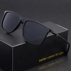Classic Square Men’s Sunglasses Lightweight Black Frame for Travel & Daily Wear