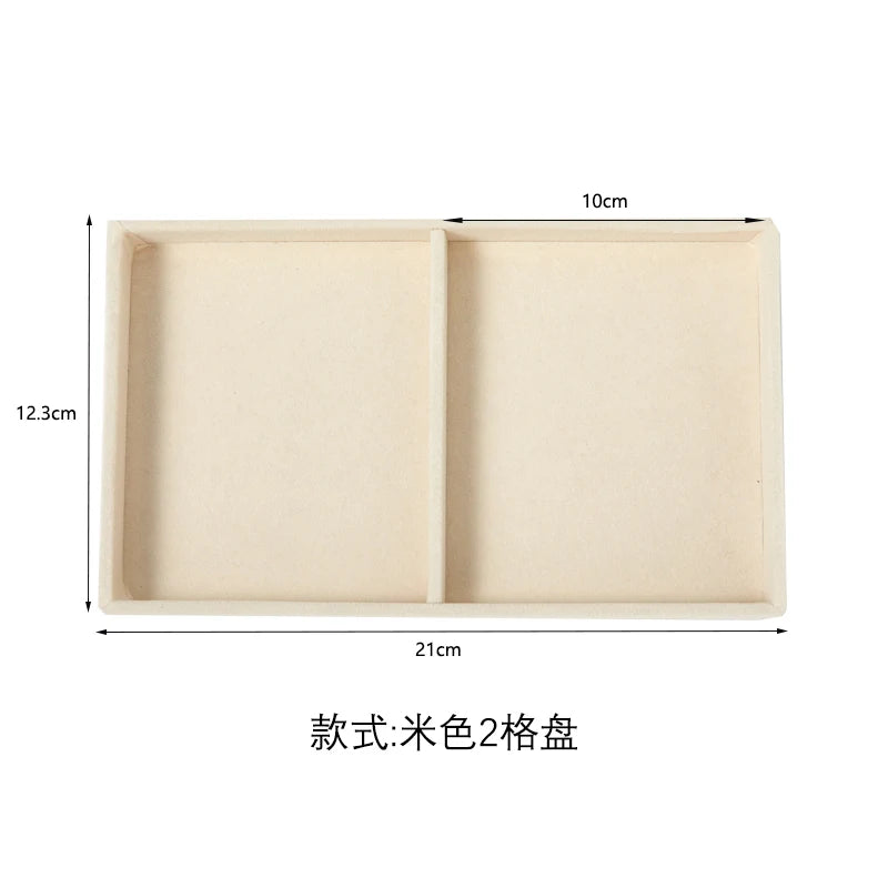 Plush Jewelry Storage Tray, Detachable Tray, Earrings, Earrings, Rings, Necklaces, Storage Tray, Drawer, Partition Tray