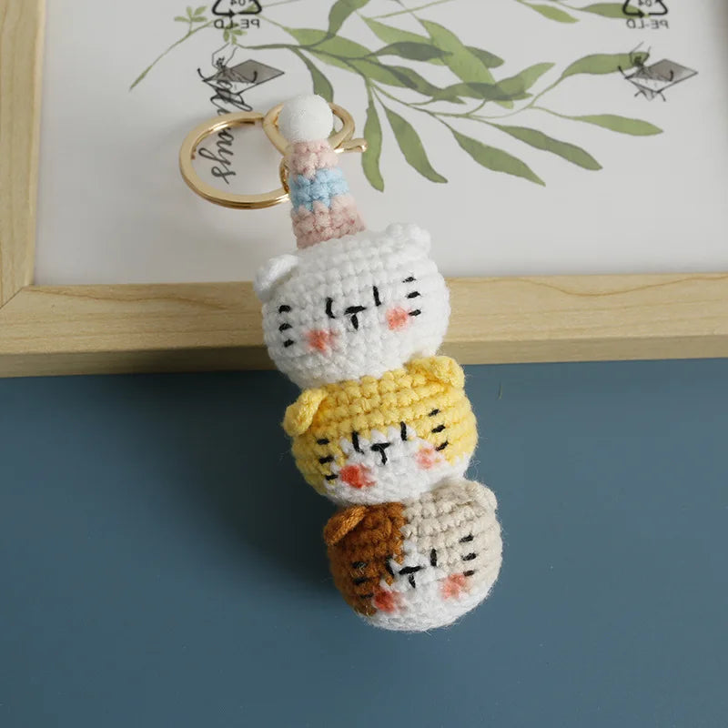 Exquisite Kitten Crochet Keychain Cute Cat Bag Charm