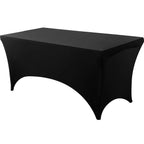 Spandex Tablecloth Tight Fitted Washable and Wrinkle Resistant Stretch Rectangular Patio Table Cover for Event Wedding Parties