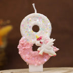 Happy Birthday Candle 0-9 Numbers Candle Pink Unicorn Birthday Candles for Cake Children's Birthday Party Candle Cake Decorating