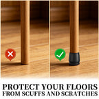 16PCS Black Chair Leg Protectors Foot Cover Diagonal with Thick Wrap Felt Pads Silicone Furniture Table Feet For Hardwood Floors