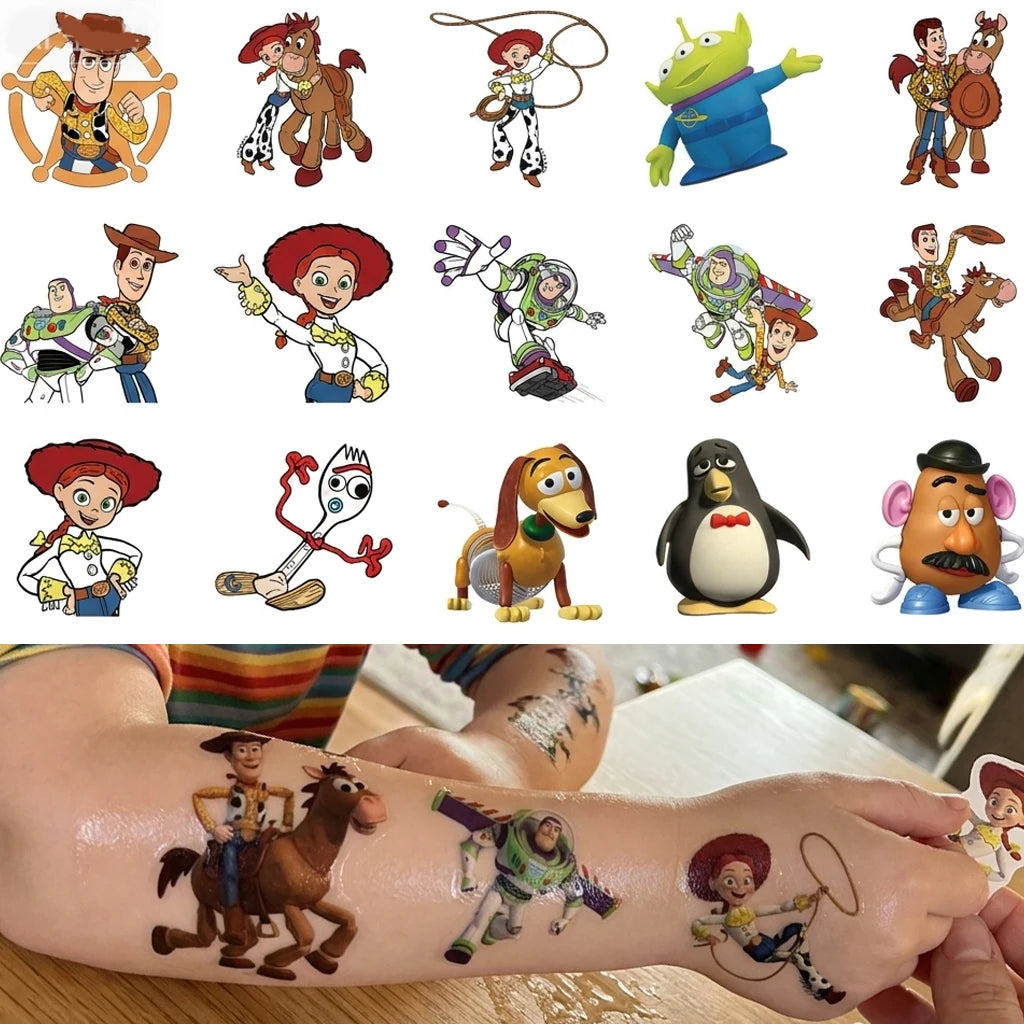 20Pcs Toy Story Temporary Body Art Stickers Cute Cartoon Cosplay Party Toys for Kids Birthday Gifts