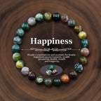 8mm Natural Stone Beaded Bracelet for Women Men Amethysts Crystal Quartzs Agate Tiger Eye Elastic Bangles Good Luck Jewelry