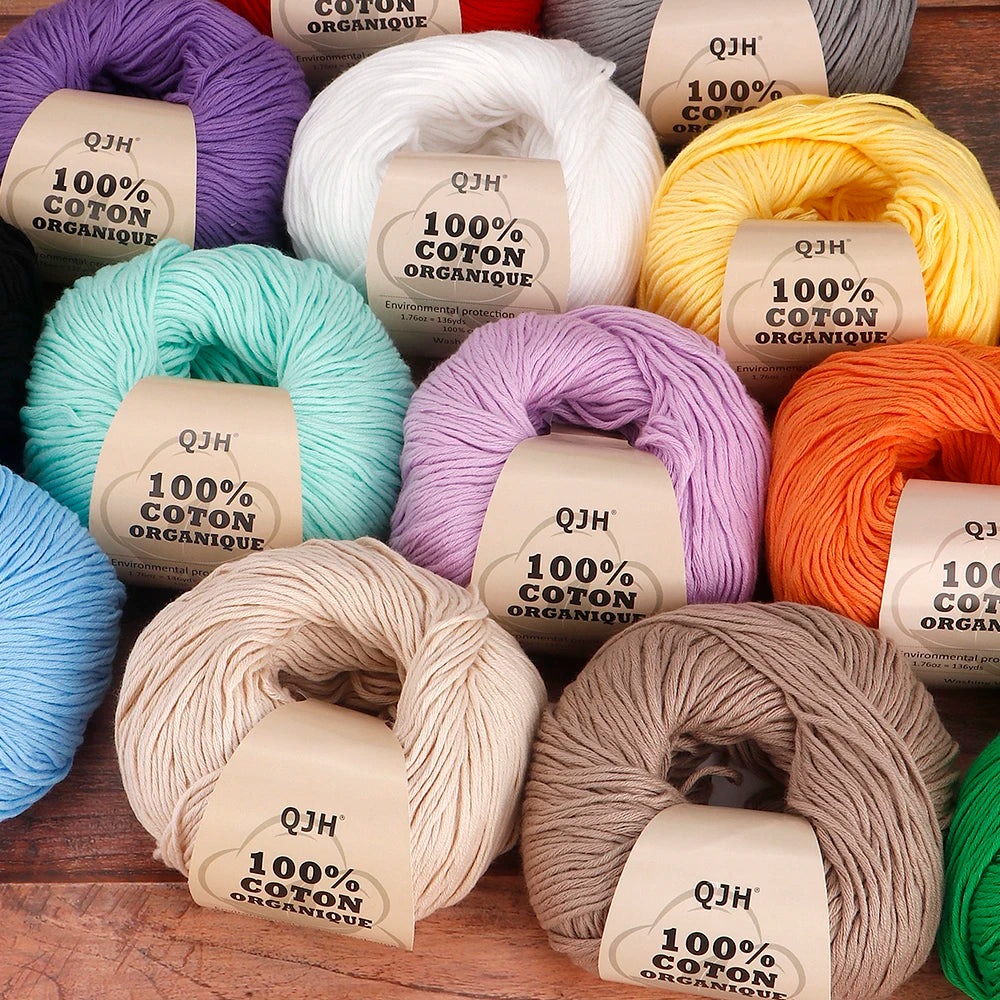 6pcs Cotton Soft Breathable Yarn Thread Set-Perfect for Hand Knitting, Crocheting, Weaving Hats, Scarves, Dolls, Bags, Sweaters