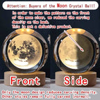 Unique 3D Crystal Ball Night Light Led Lamp Bedside Table Glowing Galaxy Lamp Saturn Planets Moon Birthday Gift Toy 5cm