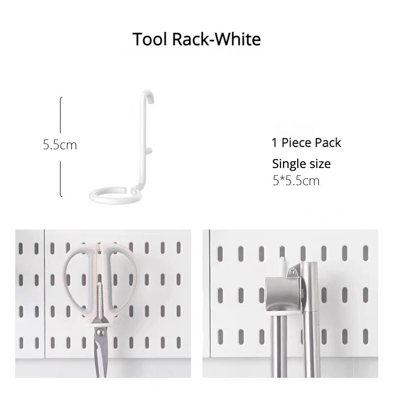 New DIY Pegboard Accessories Hanging Shelf Storage Hooks Wall Organizer No Punching Crafts Organization For Garage Kitchen Room