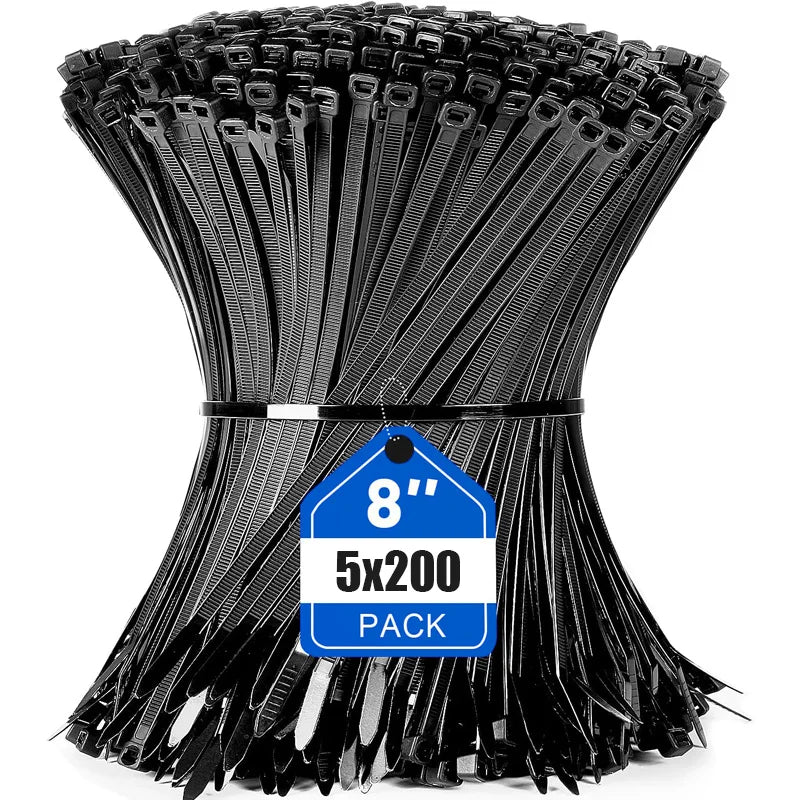 100-1000pcs Nylon Cable Zip Ties Adjustable Self-locking Cord Ties Durable Plastic Cable Ties Binding Wrap Straps for Office