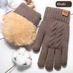 Fashion Black Woven Velvet Touch Screen Gloves Warm Winter Typing Gloves Sensitive Touch for Men Women Daily Outdoor Use