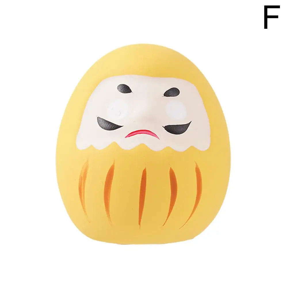 Japanese Ceramic Daruma Doll Miniature Lucky Charm Fortune Ornament for Home Decor Landscape Craft Gift