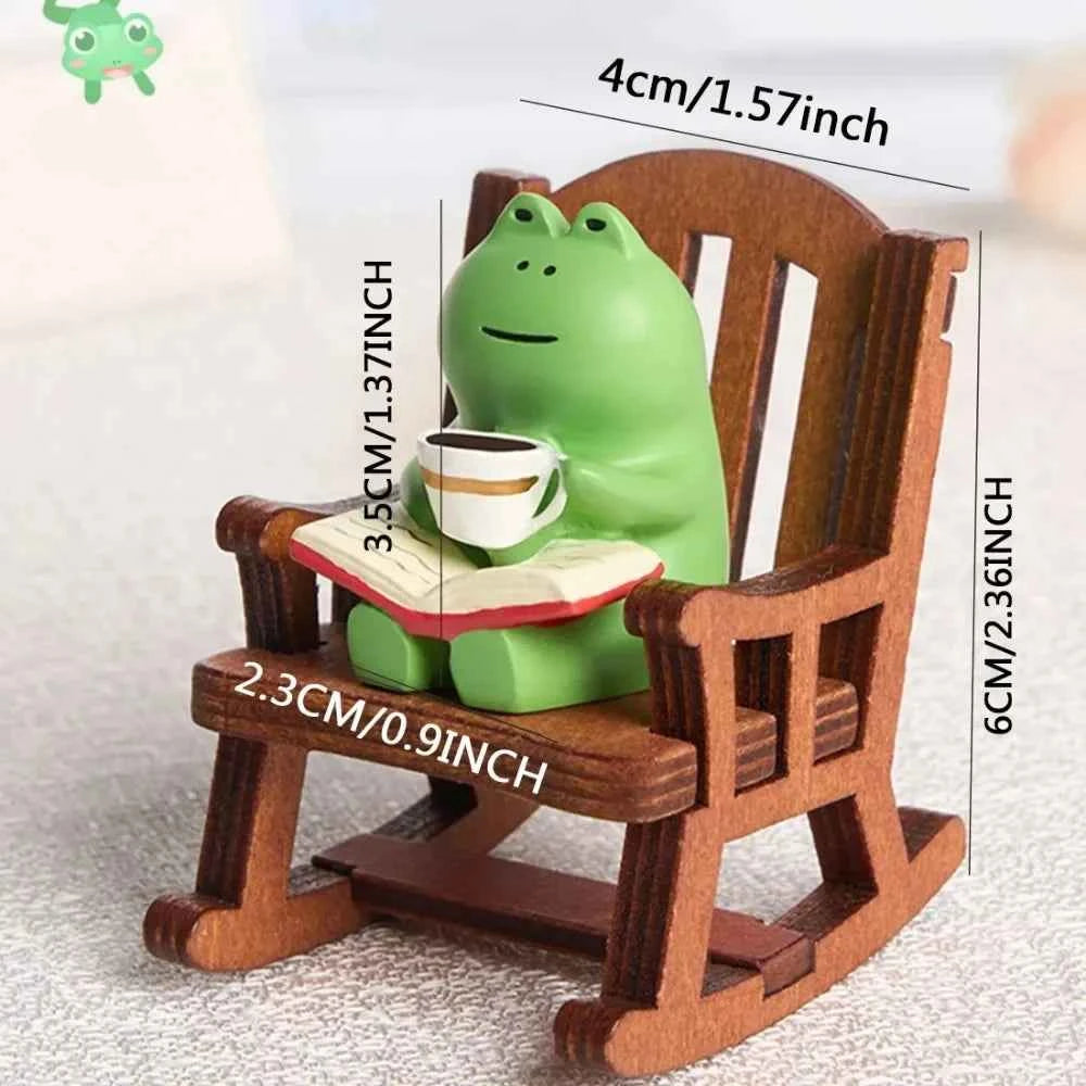 Frog Rocker Chair Cute Japanese Healing Small Decoration Office Desktop Decoration Car Center Control Decoration