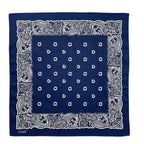 Navy Blue Cashew Hip Hop Cotton Square Bandana Scarf Riding Headband Paisley Gifts For Men Unisex