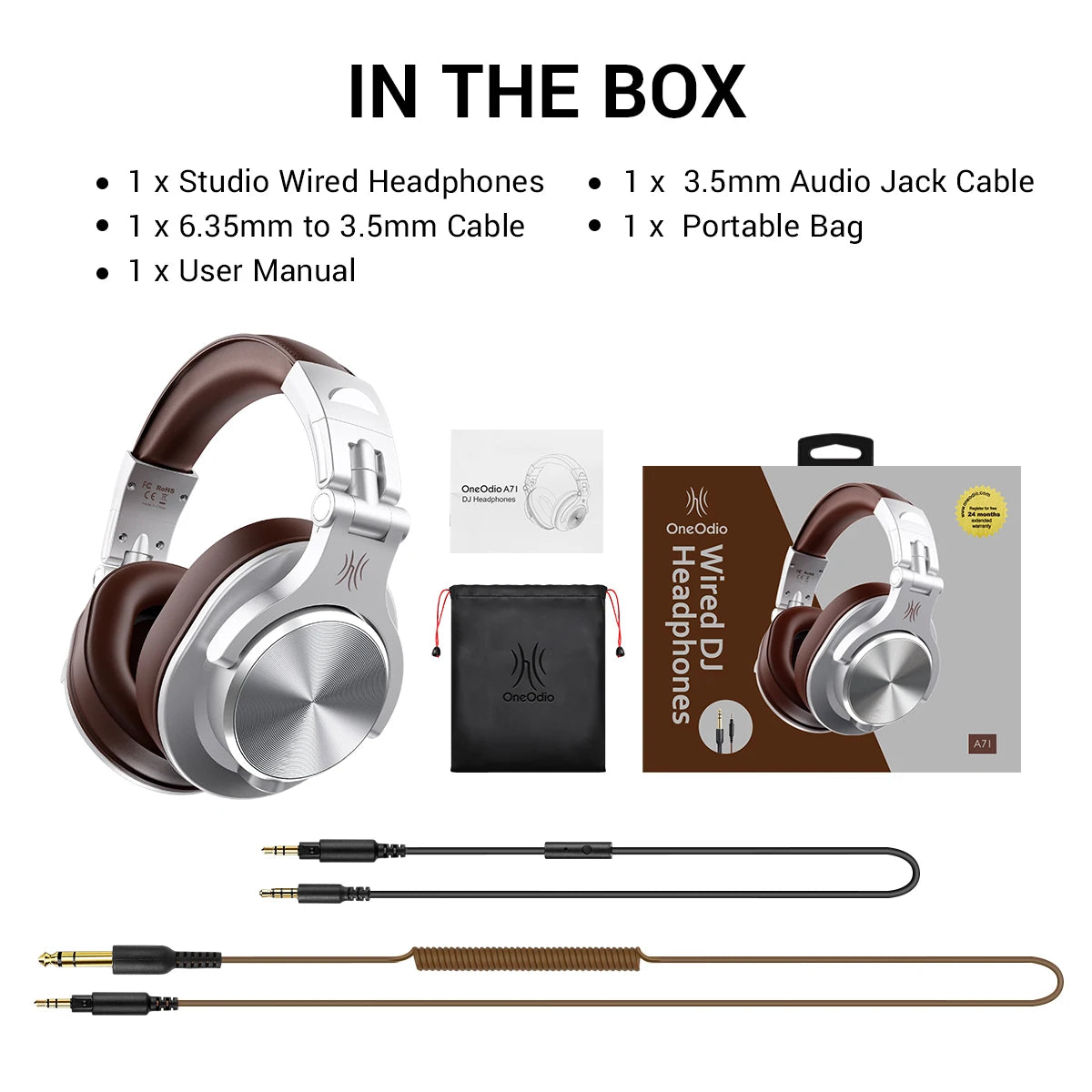 Oneodio A71 Wired Over Ear HiFi Headphones With Mic Studio DJ Headphone Professional Monitor Recording Mixing Headset For Gaming