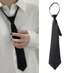 Unisex Ties Retro Silky Narrow Neck Tie Slim Smooth Women's Bow Tie Korean Style Simple Elegant All-match Trendy Students Tie