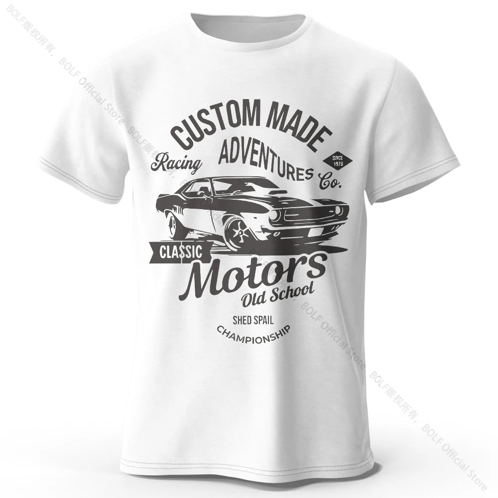 Men's Vintage Motors Graphic T-Shirt – Oversized Cotton Streetwear Tee