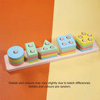 Montessori Wooden Shape Sorting and Stacking Educational Toy for Toddlers