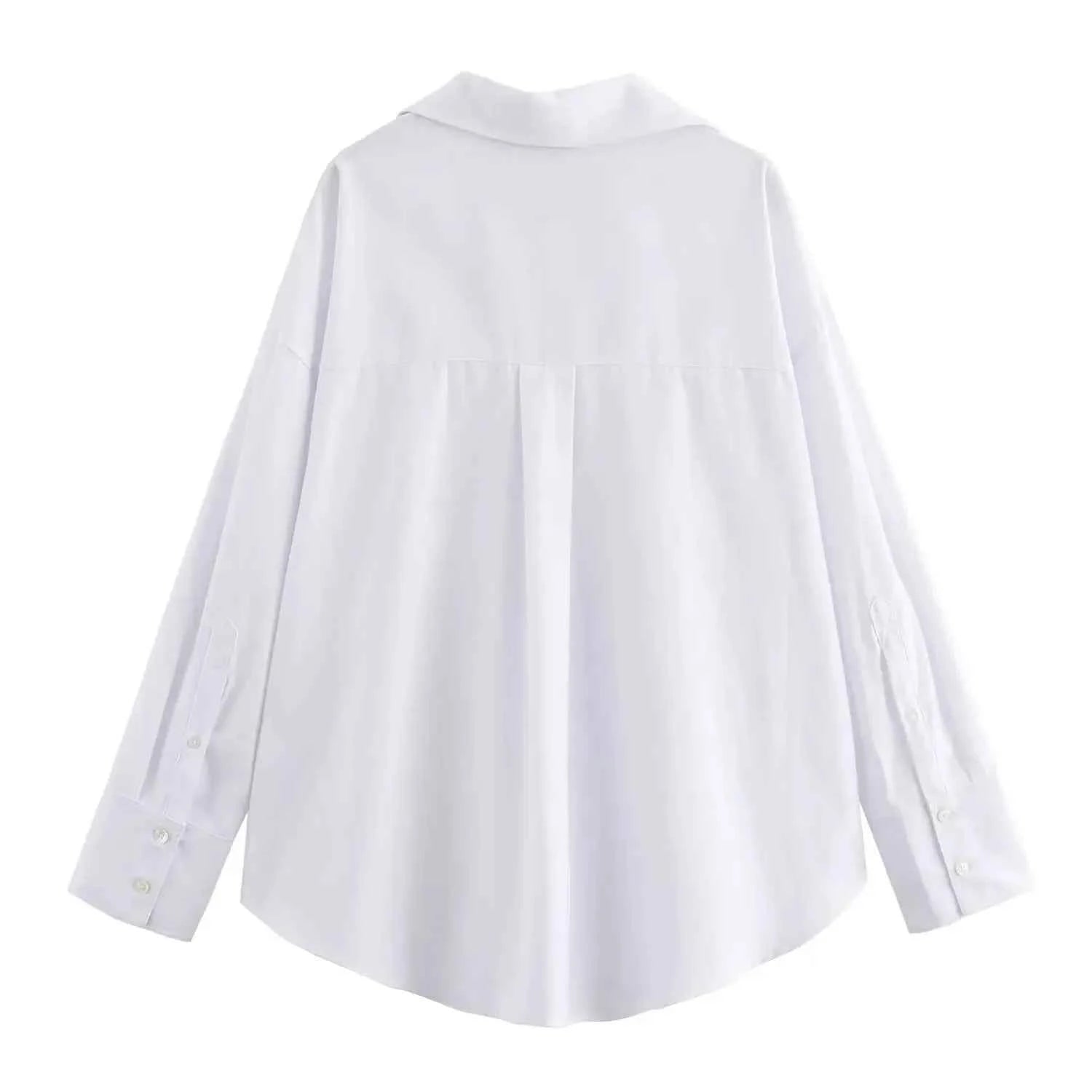 Women Fashion Spring Cotton Oxford Long Sleeve Single-breasted Lapel Blouse Street Clothing Shirt Chic Ladies Tops Mujer